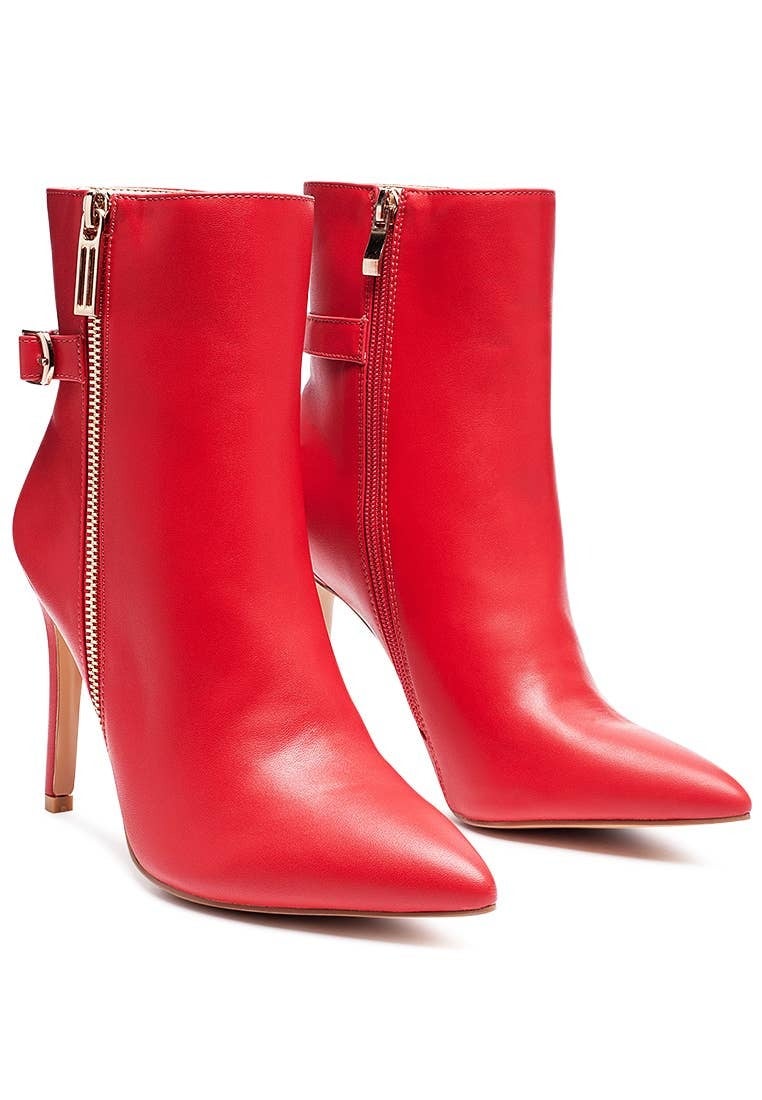 Red Giaro Shiny high 16cm heel ankle boots - Shoebidoo Shoes | Giaro high  heels